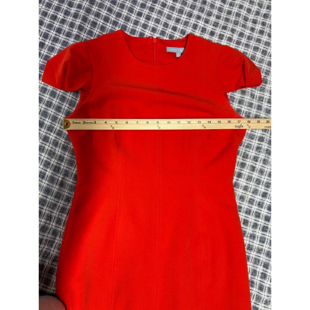Antonio Melani Red Cap Sleeve Sheath Dress Size 6 Professional Workwear Career - Picture 7 of 7